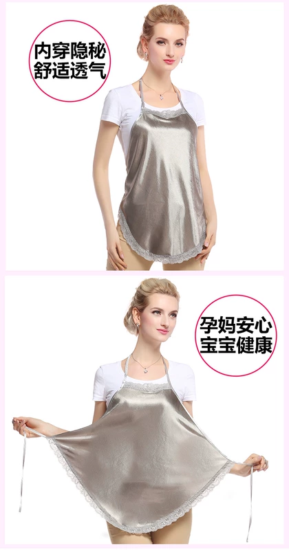 Phù hợp với bức xạ bà bầu chính hãng tạp dề sợi bạc tạp dề mùa thu và mùa đông bảo vệ lốp bảo vệ bức xạ quần áo áo bốn mùa yếm thời trang bà bầu chống bức xạ