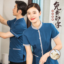 Hotel Property Cleaning Suit Short Sleeves Spring Summer Cleaners Guest House Aunt Work Clothes Short Sleeve Suit Custom Woman