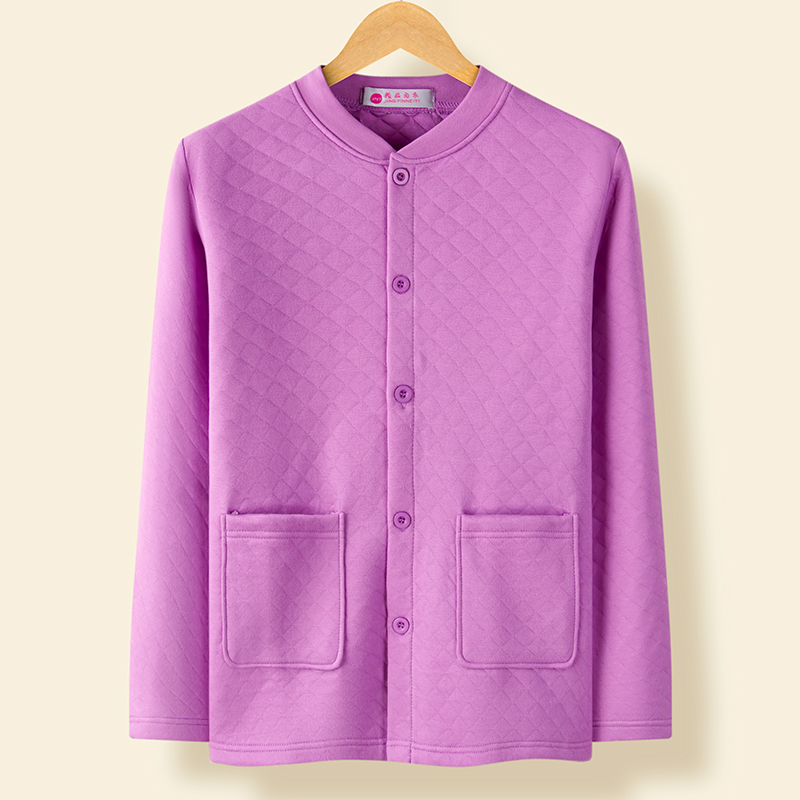 Senior bông đang lớn ấm đồ lót womens cardigan dầy ông già độc thân mảnh quần áo mùa thu cuộc đời này của áo len bông đỏ