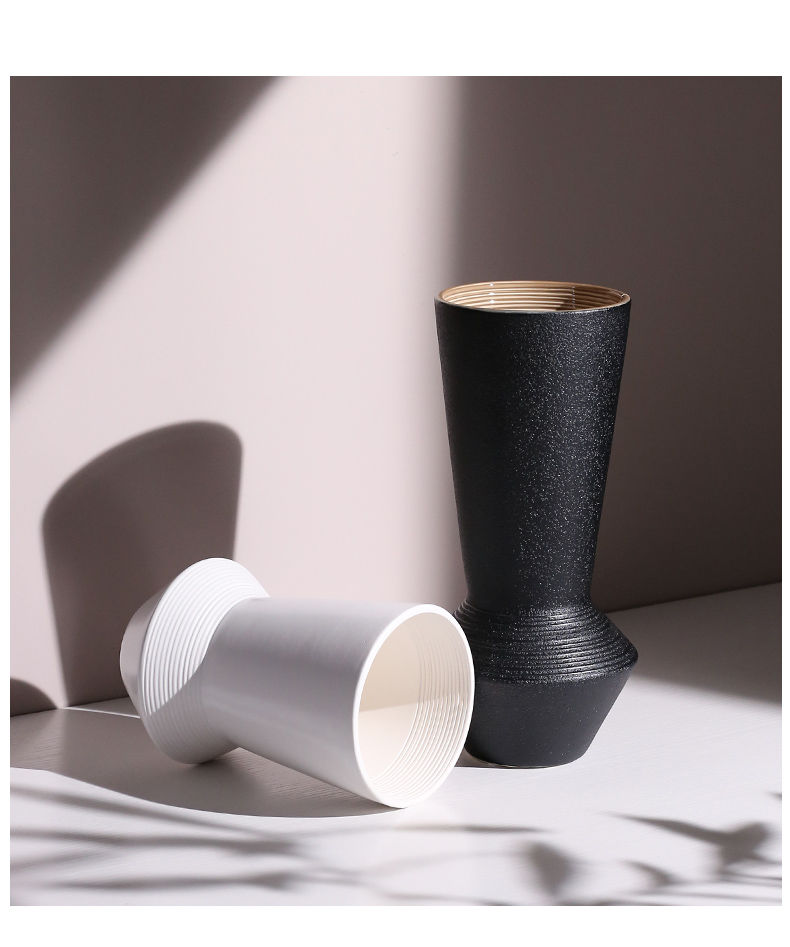 BEST WEST creative, black and white ceramic vase furnishing articles living room table dry flower vase decoration decoration