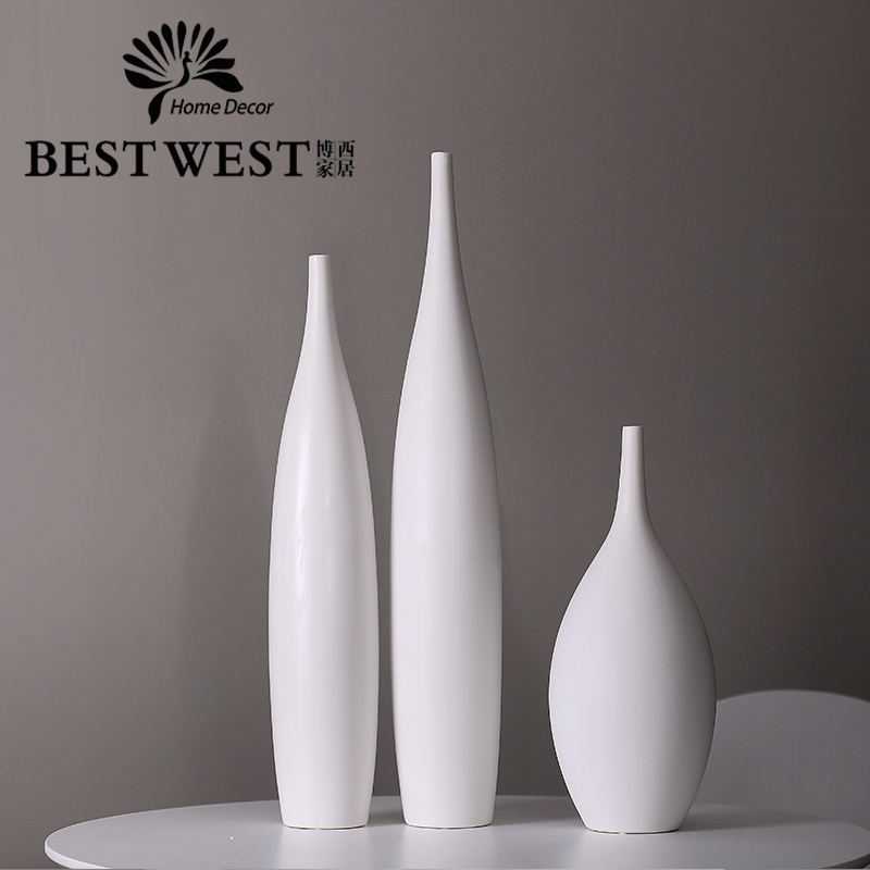 88 08 Large Ceramic Vase Arrangement White Simple Nordic Creative