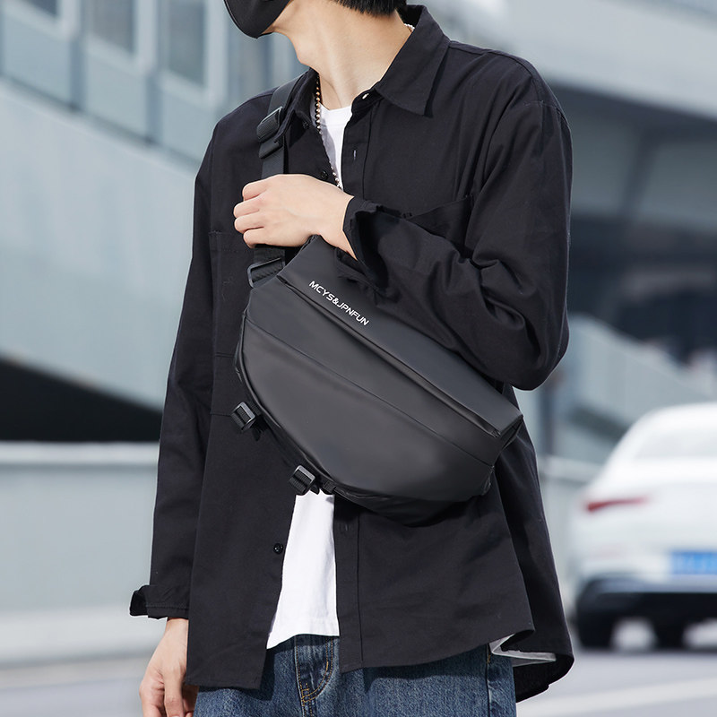 Inclined Satchel Bag Men's Large Capacity Tide Card Motorcycle Single Shoulder Chest Bag Single Shoulder Bag Magnetic Suction Buckle Backpack Men Ride Cross Package-Taobao