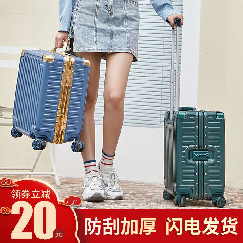 Luggage female 18-inch small boarding aluminum frame password box ins net red trolley case male short-distance light suitcase