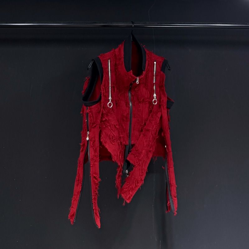 Original Design 2025 New Loose Casual Wasteland Red Vest for Men and Women