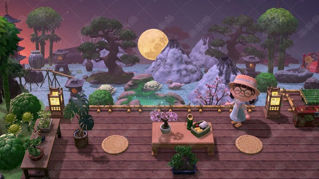 Moon Viewing Terrace 60 Pieces Animal Crossing 2.0 Series Outdoor Furniture Animal Crossing New Horizons Outdoor Landscaping