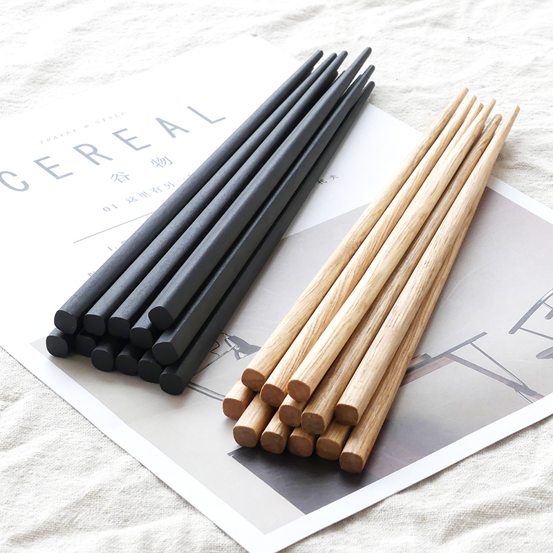 10 pairs of chopsticks black wooden chopsticks hotel catering special wooden tableware chopsticks household wooden chopsticks sushi cooking chopsticks