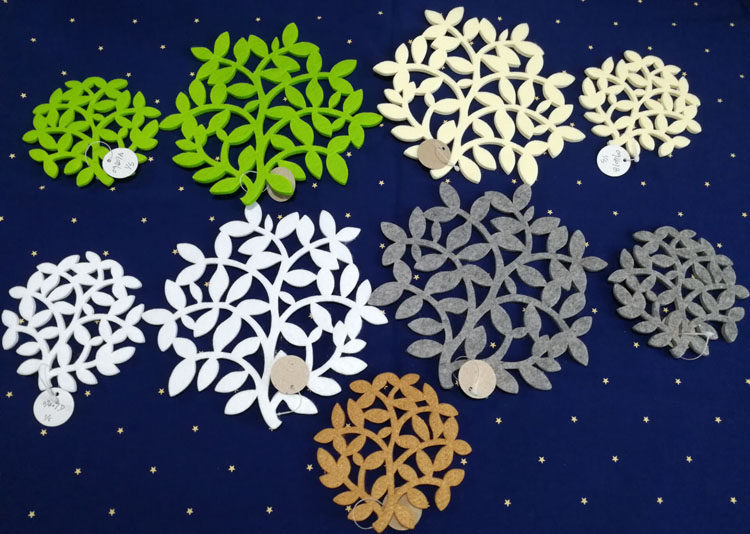 Original single-like 5-color size two fine Hollowed-out Tree Non-woven Fabric's Cup mat Coaster Set-01-Taobao