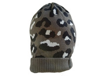 Single product TALULA gray black and white cow pattern seam label folding wool warm hat knitted cold hat 1223-10