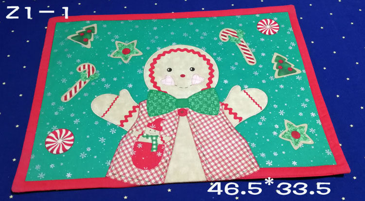Ten miscellaneous Christmas elements Gingerbread girl snowflake old man's dining tablecloth cushion Z1