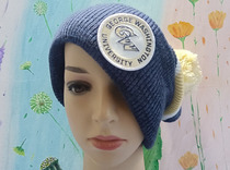 1025-43 American George Washington University blue and white rice contrasting color embroidered logo knitted hat cold hat - single top