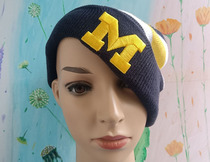 1025-14 USA University of Michigan Blue Yellow and White Impact Embroidery Coated Hat Cold Hat - Single Top