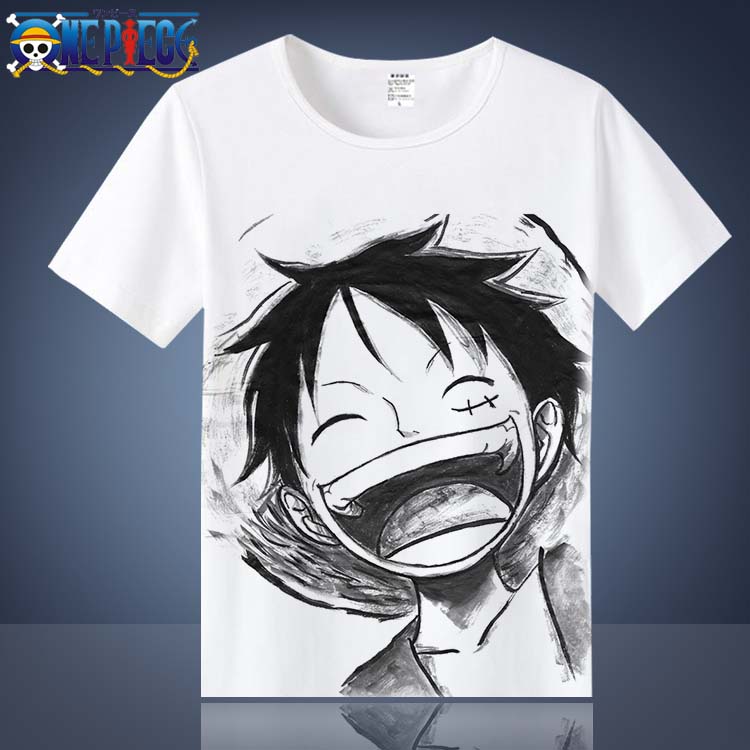 Phim hoạt hình anime quần áo xung quanh teen cướp biển vua t-shirt Lu Fei Aisi nam giới và phụ nữ những người yêu thích quần áo ngắn tay miếng dán