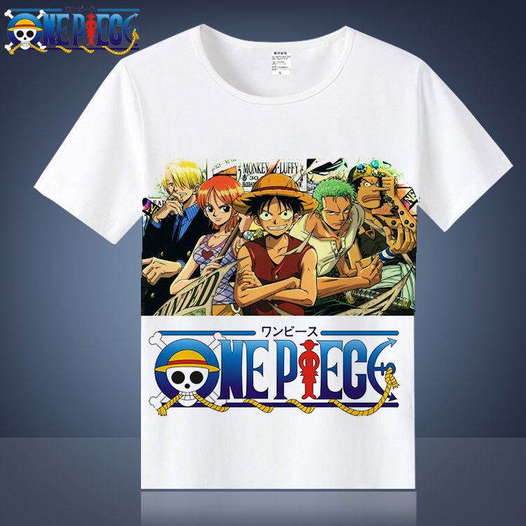 Phim hoạt hình anime quần áo xung quanh teen cướp biển vua t-shirt Lu Fei Aisi nam giới và phụ nữ những người yêu thích quần áo ngắn tay miếng dán