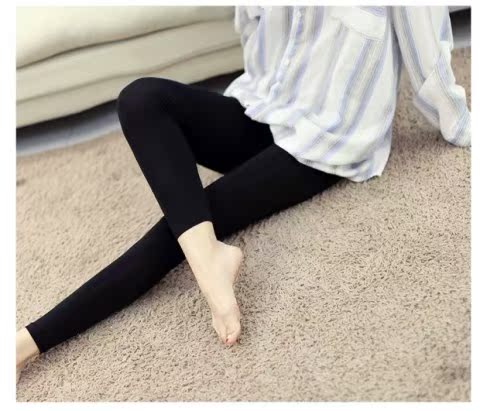 Quần legging cotton mùa thu của phụ nữ phần quần mỏng bên ngoài mặc size lớn chất béo MM thon thả quần eo cao quần legging hàn quốc