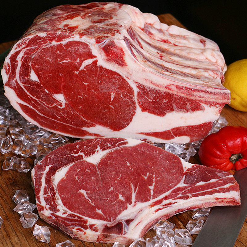 Australian original cut with bone naked eye Bull Pickaxe Pickaxe Steak 5 Blocks Heavy 1300 Grams No Need Black Pretzels Steak Sauce