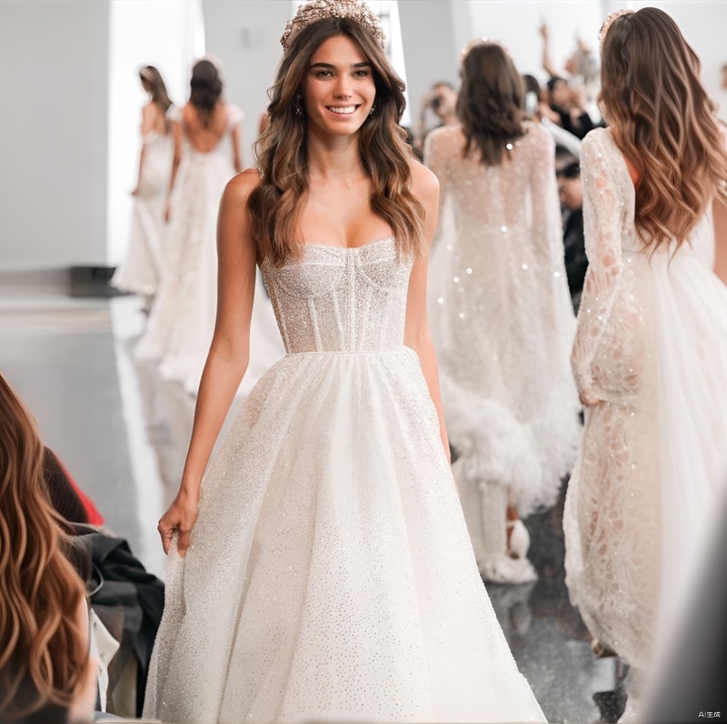 2025 New Starry Sky Shining Wedding Dress Toast Dinner Dress Fairy Short Skirt Travel Photography Party Floor-Length Sparkling Puff Skirt