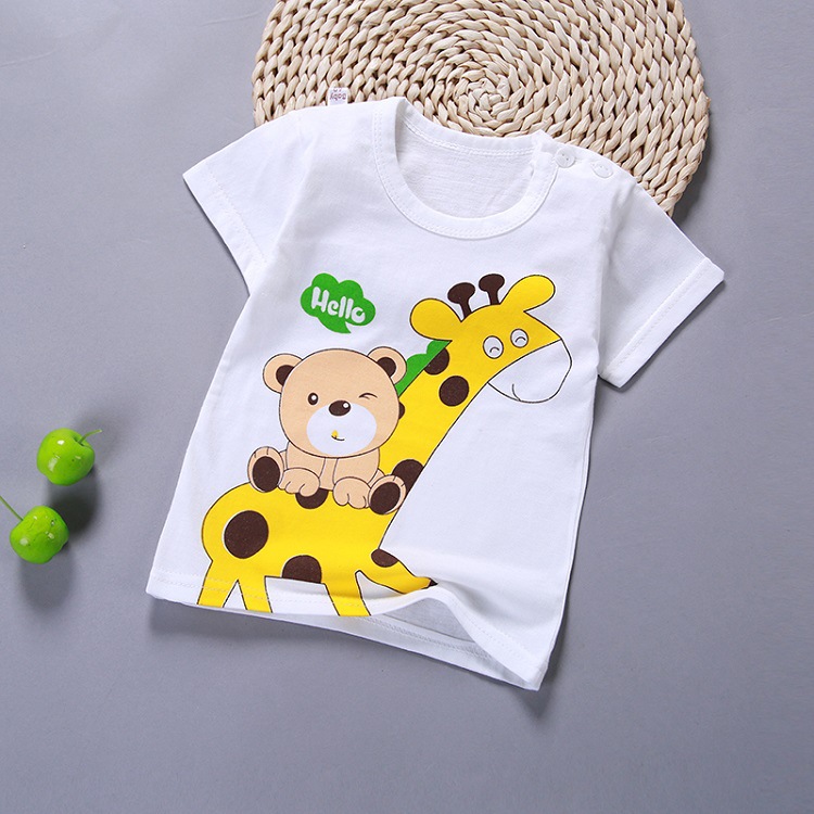 Trẻ em ngắn tay t-shirt trẻ em t-shirt trẻ sơ sinh nửa tay áo trai cotton ngắn tay nữ bé mùa hè phần mỏng 1-4