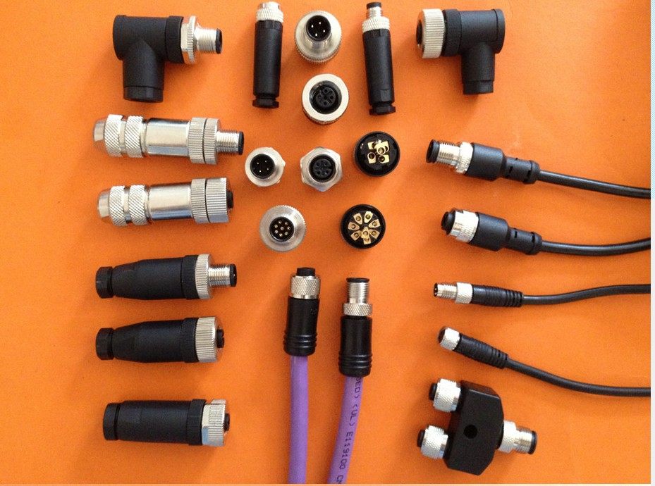 M12 Air plug waterproof connector sensor A type B type D 4 core 5-core bending straight head encoder plug