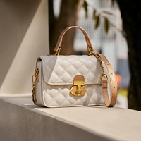 Модель D кремово-белого и абрикосового цвета [высококачественная коровья кожа]