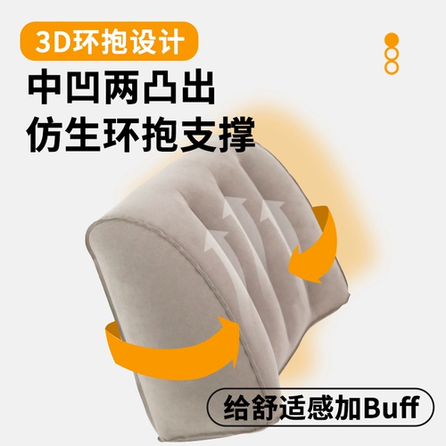 Надувная поясничная подушка прессового типа, портативная поясничная подушка для путешествий на самолете на дальние расстояния, подушка для поясничной поддержки, поясничная опора, артефакт для сна на высокоскоростной железной дороге