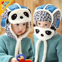 Baby baby hat autumn and winter boy Lei Feng hat warm plus velvet cotton windshield winter mask integrated cap