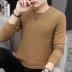 Áo thun nam mùa thu 2019 mới tay dài trẻ trung Hàn Quốc áo len dệt kim màu rắn xu hướng quần áo nam hoang dã - Áo len áo cardigan nam Áo len