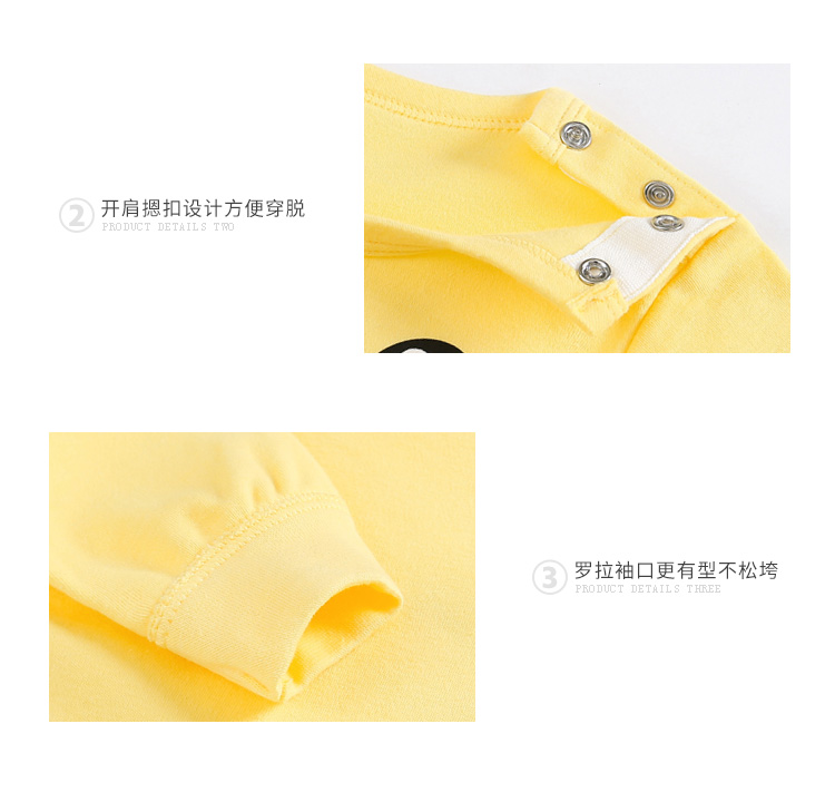 Em bé mùa xuân và mùa thu mở file 0 quần áo cotton 3 bé trai 1 tuổi Đồ ngủ bé gái 6 tháng quần áo sơ sinh - Áo liền quần bodysuit cho bé