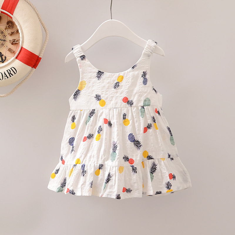 Cotton numb baby baby clothes sleeveless girl half 1-2-3 years old princess vest qipao dress cool