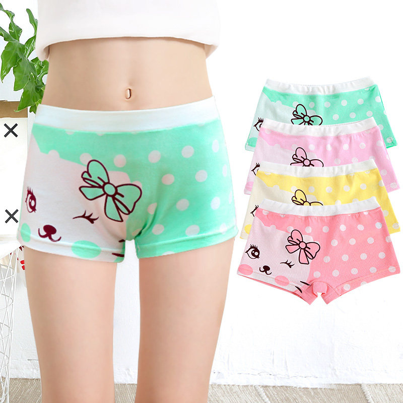 Girls' underwear cotton boxer flat pants 8 children 6 children boxer 10 primary school girls shorts head 12 years old