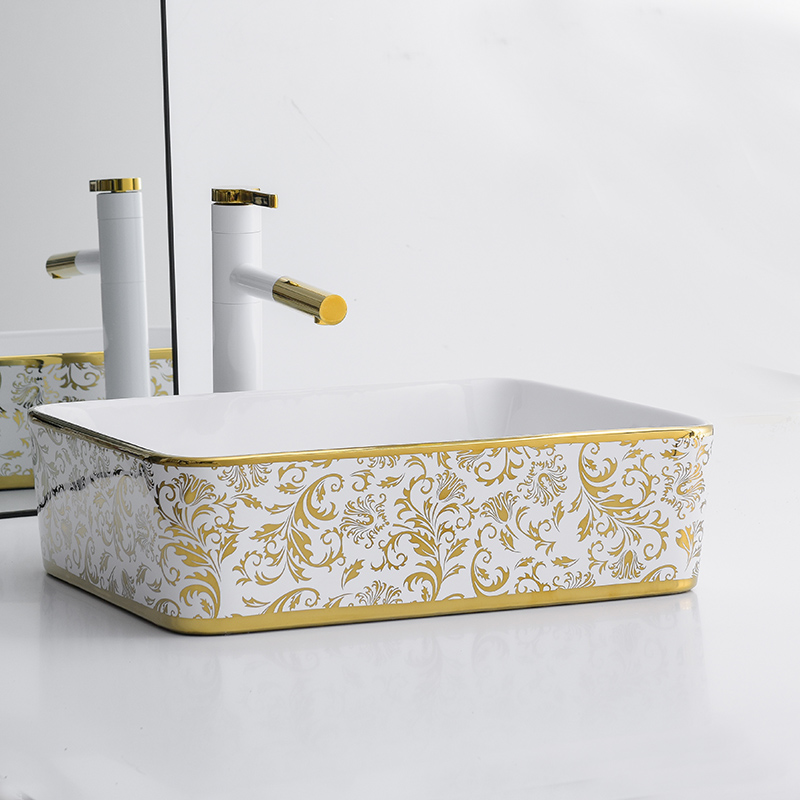 Podium washbasin Home Wash Basin Home Dressing Room Wash Art Basin Folk Hotel Wash Basin Au Style Golden Wash Basin