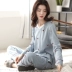 Card Love Pyjama Cotton mùa thu dài tay mùa xuân và mùa thu Hàn Quốc Tươi tươi Ngọt ngào Thời trang ngọt ngào Dịch vụ tại nhà - Cha mẹ và con Cha mẹ và con