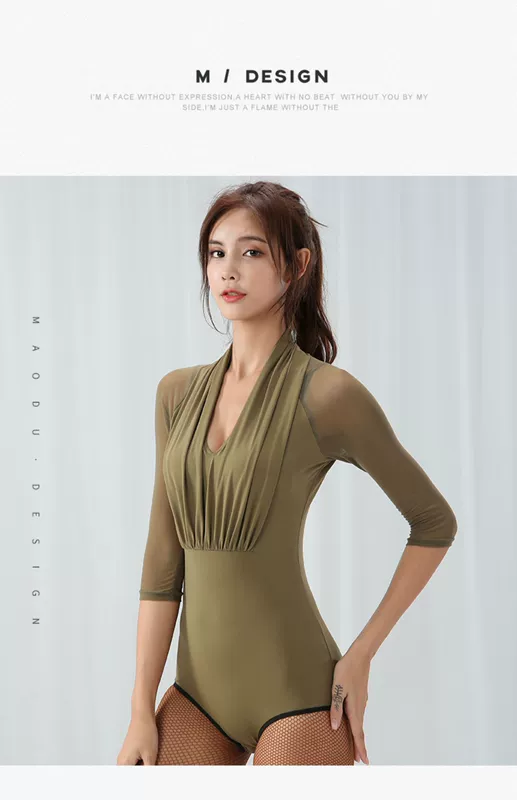 Cat Latin nhảy jumpsuit nữ người lớn gợi cảm trong tay áo cho thấy trang phục khiêu vũ áo sơ mi thực hành quần áo - Khiêu vũ / Thể dục nhịp điệu / Thể dục dụng cụ