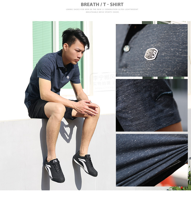 Li Ning thể thao nam 2018 mới ngắn tay cotton POLO áo mùa hè nhanh chóng làm khô thoáng khí ngắn T ve áo mồ hôi thấm T-Shirt áo polo nữ form rộng có cổ