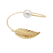 轻奢高档窗帘绑带叶子珍珠合金金属绑饰扣环活扣创意扎束带一对装