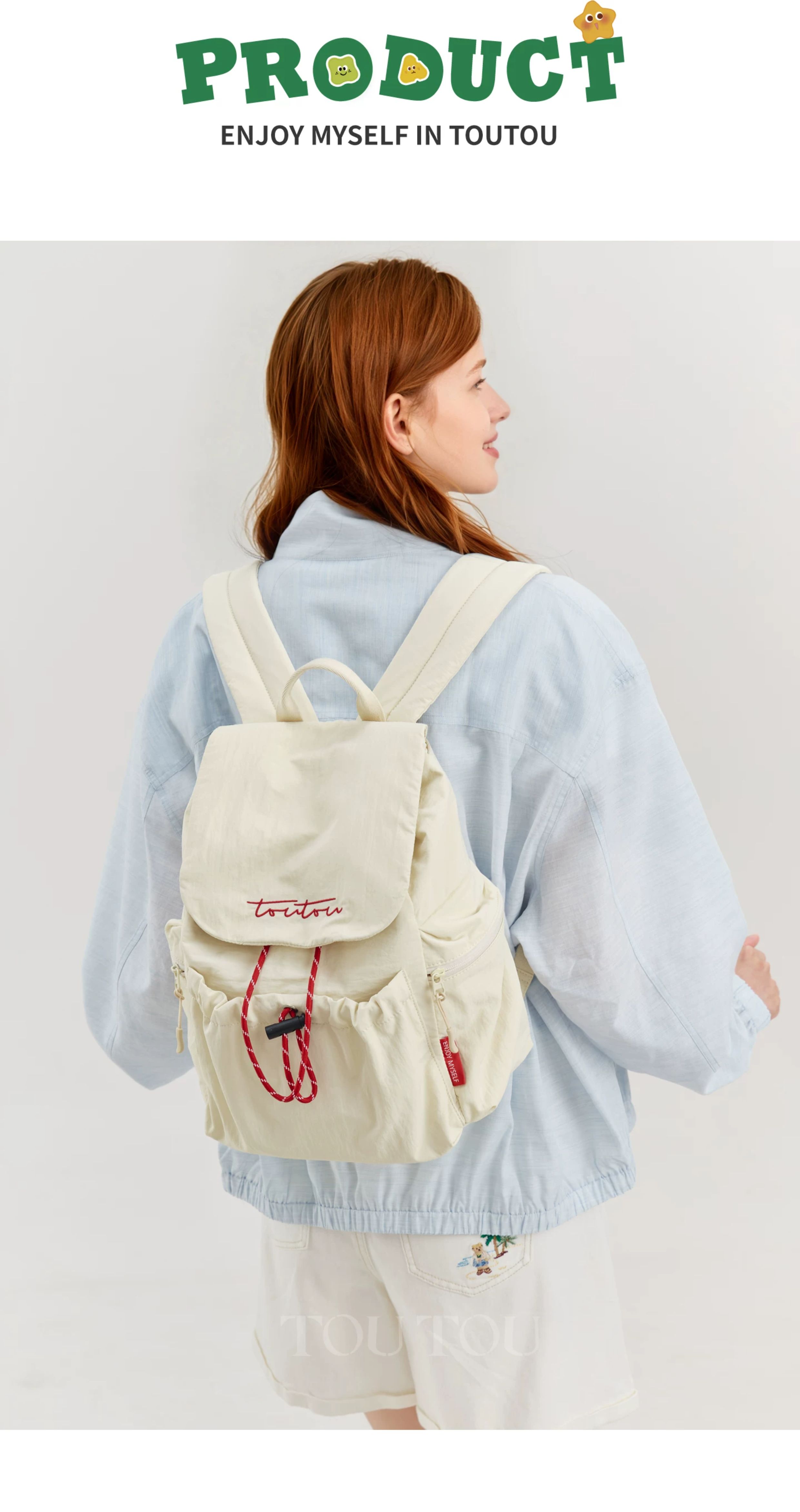 TOUTOU Drawstring Nylon Backpack