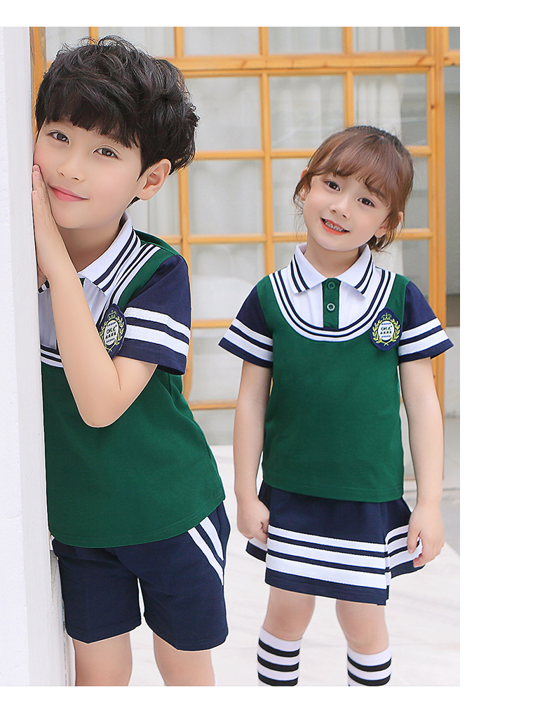 Dịch vụ làm vườn mẫu giáo mùa hè trẻ em lớp quần áo cotton mùa hè giáo viên tiểu học đồng phục trường thể thao gió - Đồng phục trường học / tùy chỉnh thực hiện quần áo trẻ em 10 tuổi