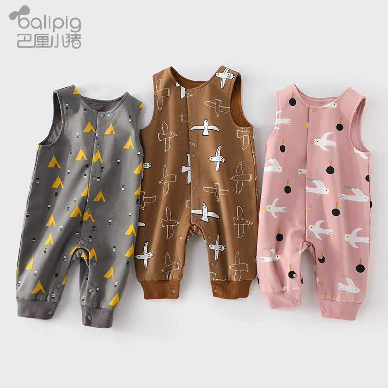 Boy baby strap pants spring and autumn cute foreign air ins wind super cute baby clothes jumpsuit children's women pants spring wear