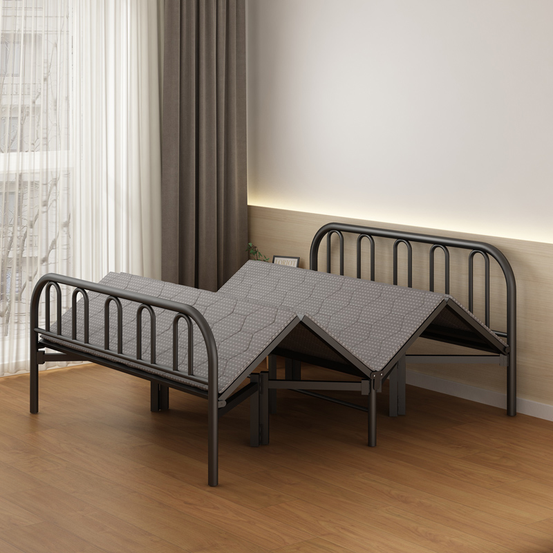 Folding bed sheet for home foldable four-fold strong and durable double nap rental house simple bed 1 5 m bed