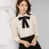 黛 2018 Xuân-Hè 2018 phiên bản Hàn Quốc mới của Slim Women màu rắn hoang dã dài tay thon dài cỡ lớn cho nữ