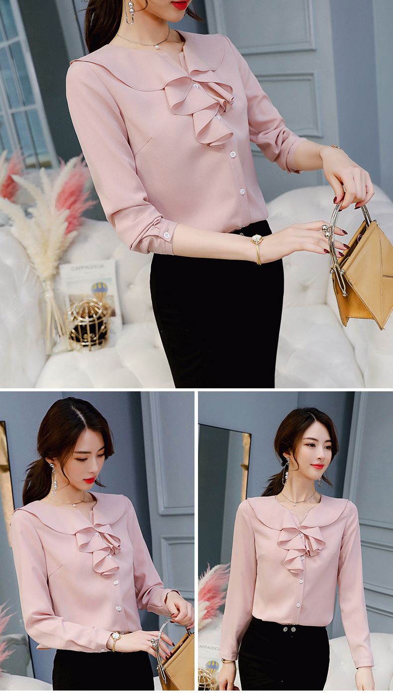 黛 2018 Xuân-Hè 2018 phiên bản Hàn Quốc mới của Slim thời trang rắn màu dài tay là áo sơ mi mỏng cỡ lớn hoang dã áo sơ mi kaki