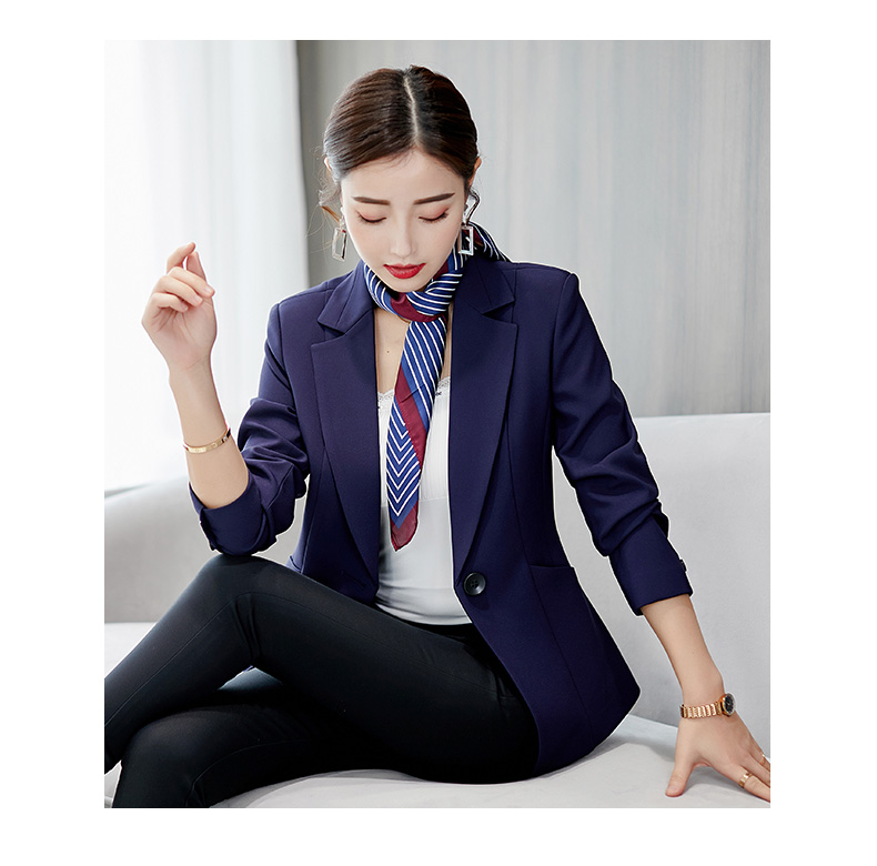 Màu sắc 黛 妃 2018 thu đông 2018 phiên bản mới của Hàn Quốc tự phối đồ cỡ lớn phù hợp với áo khoác dài tay thời trang giản dị phù hợp với nữ thời trang công sở hàn quốc