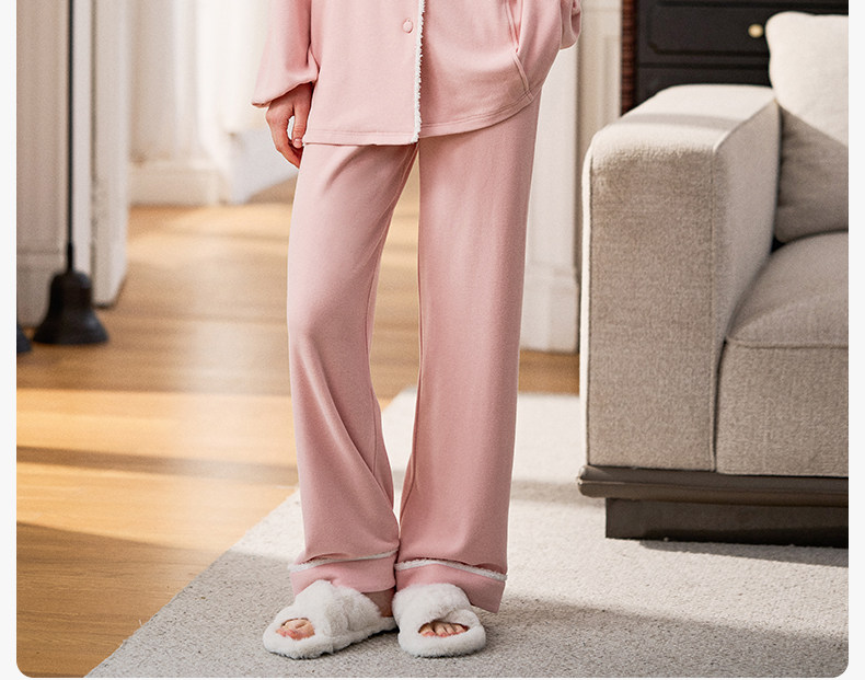 Manxi Maternity Pajamas Autumn/Winter Volcanic Flannel Pure Cotton Sleepwear Warm Nursing Homewear Set for Postpartum Women — 50
