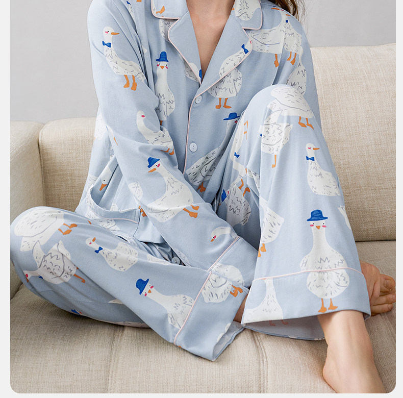 唐艺昕同款嫚熙秋冬纯棉吸汗月子服孕妇胸垫睡衣哺乳家居服9月份 — 24