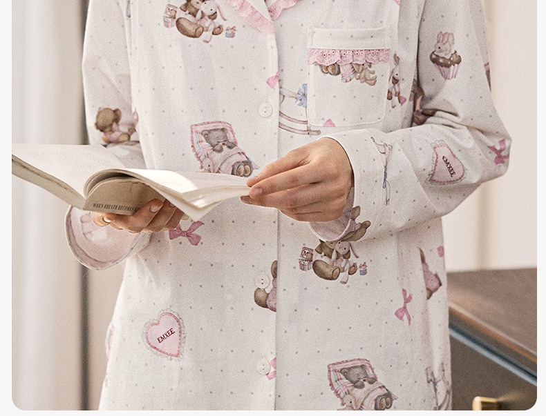 唐艺昕同款嫚熙秋冬纯棉吸汗月子服孕妇胸垫睡衣哺乳家居服9月份 — 75
