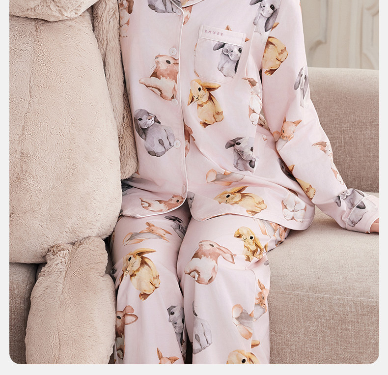 唐艺昕同款嫚熙秋冬纯棉吸汗月子服孕妇胸垫睡衣哺乳家居服9月份 — 9