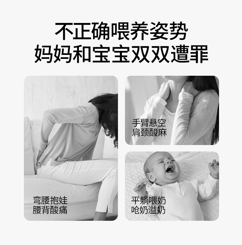 嫚熙哺乳枕喂奶辅助神器婴儿枕头亲喂母乳环抱式斜坡护腰坐喂靠枕 — 2