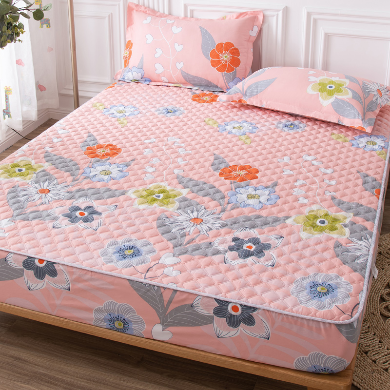 All-cotton clip cotton thickened bed hat-in-one piece pure cotton non-slip fixed mat bed cushion bed cover bed cover protective sleeve dust-Taobao