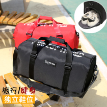 Fitness bag womens sports bag mens shoes waterproof shoulder luggage bag large capacity short-distance portable travel bag travel bag