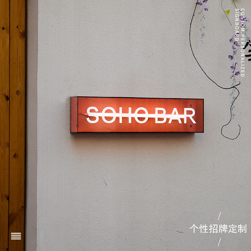 Acrylic Personality Net Red Light Shining Light Box Billboard Hanging Wall Display Board Signs Doorplate Light Signs Design to make