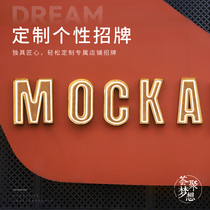 Bar and B & B Coffee Shop Metal Luminous Door Head Sign Door Neon Billboard Word Outdoor Customized